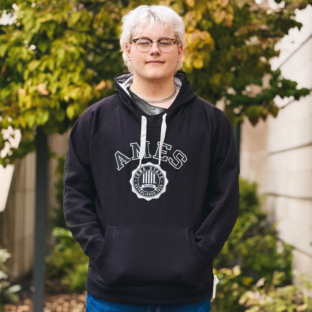 Antigua 5-Bar Black Victory Seal Hooded Sweatshirt